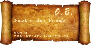Oesztreicher Bennó névjegykártya